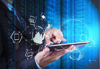 Double exposure of businessman shows modern technology as concept.jpeg